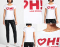 Moschino Love Blouse Heart OH! Boxy Fit Rhinestones Rhinestones Shirt Tee New M Unisex
