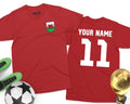 Personalised Wales Football Custom Name Text Number Footballer Gift Top Unisex