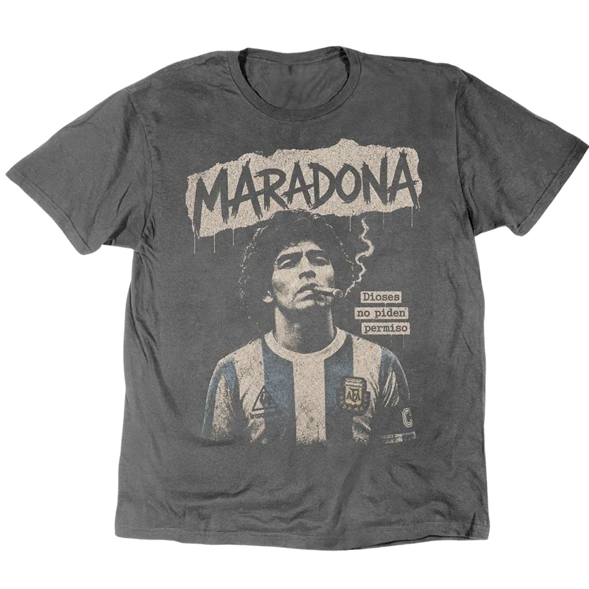 Vintage Maradona Dioses No Piden Permiso Unisex Tee S-5XL Unisex
