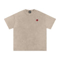 Oversized Khaki Vintage Wash T Shirt | Minimal Streetwear Unisex Heavyweight Tee Unisex