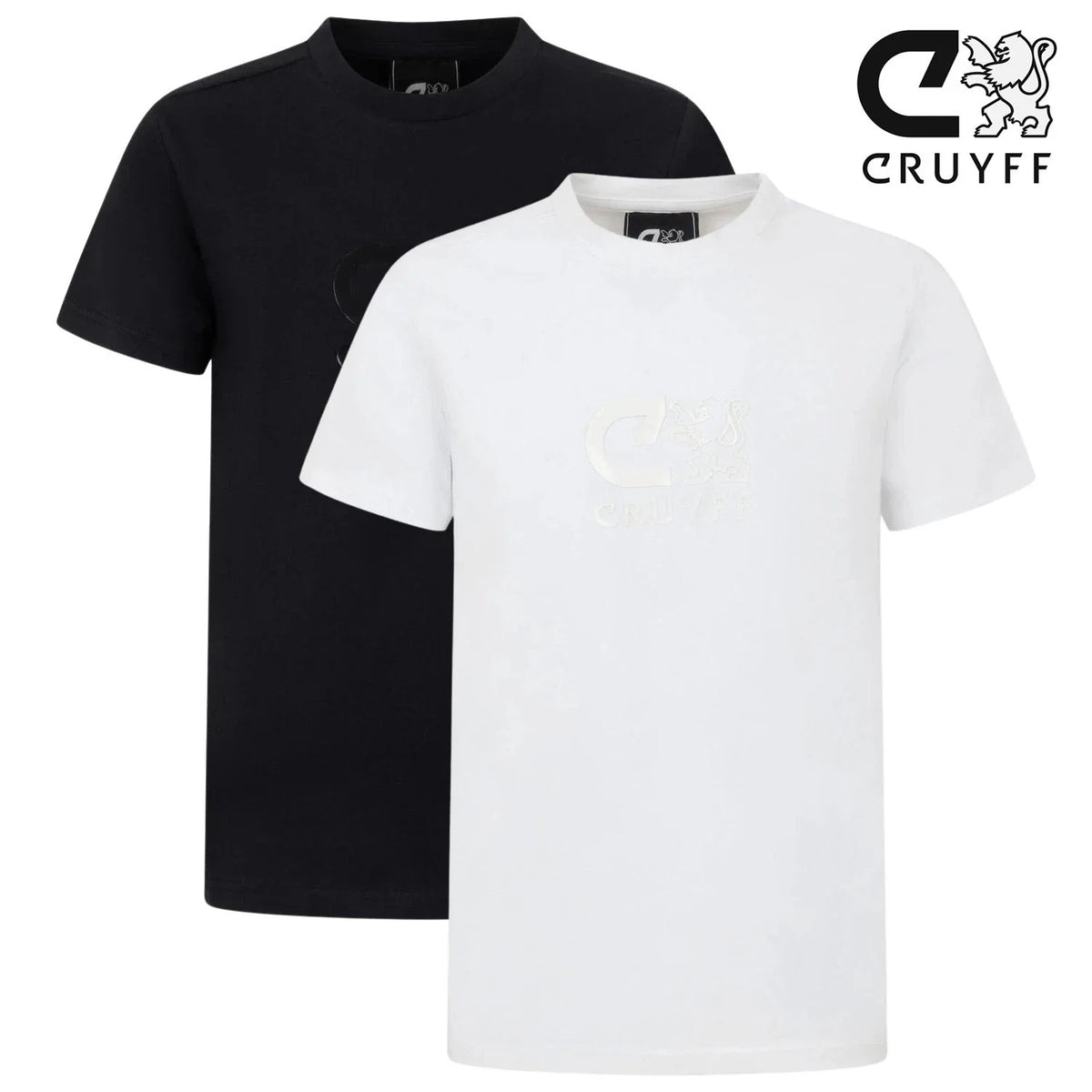 Cruyff Mens Classic Logo Black White Top Cotton CA243205 S-XXL Unisex