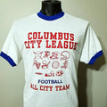 NOS Deadstock Vintage 80s Columbus All City Football T Shirt XL Tee Jays Ringer Unisex