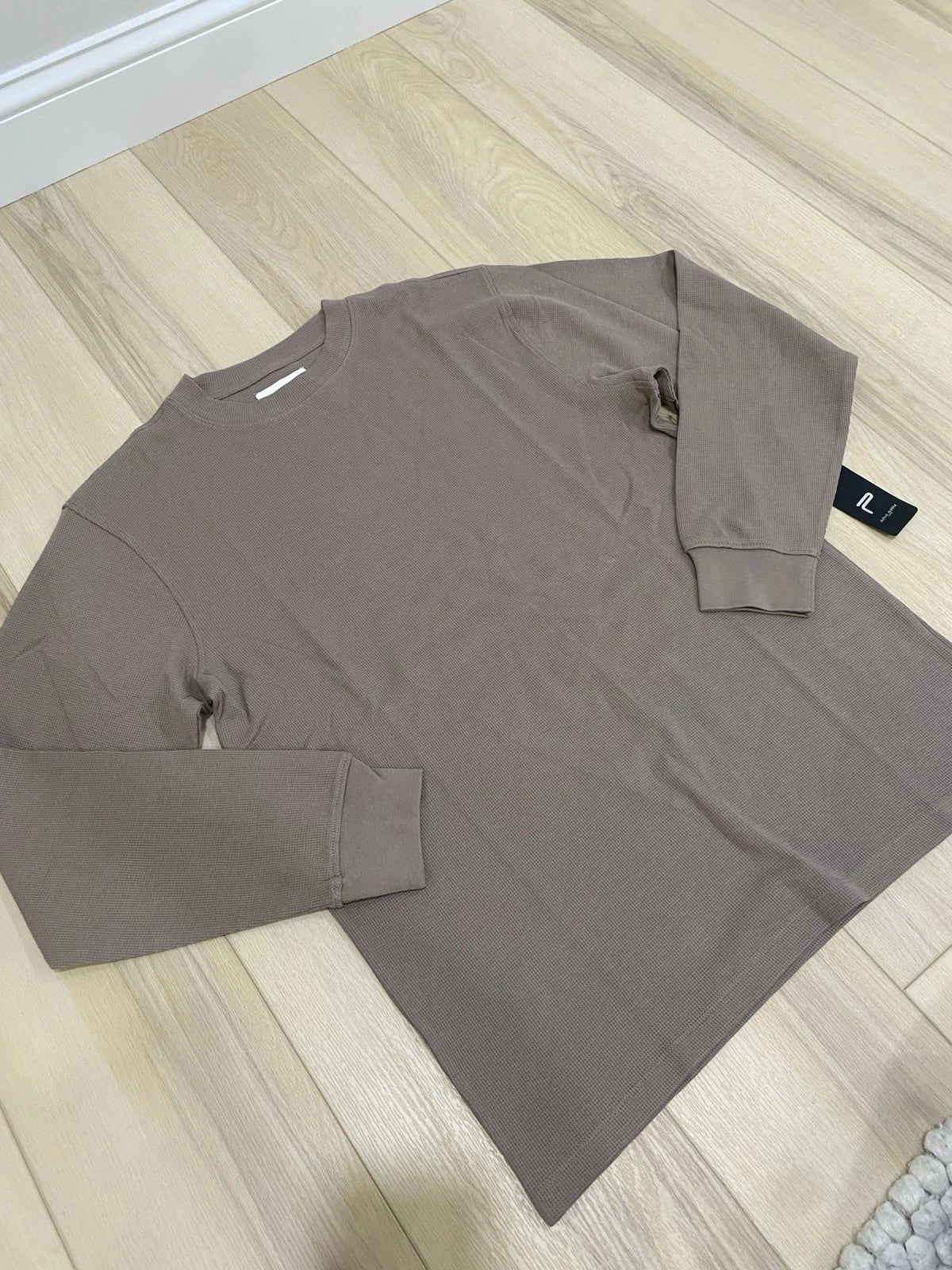 Public Supply Shirt Mens L Brown Long Sleeve Crew Neck NWT Unisex