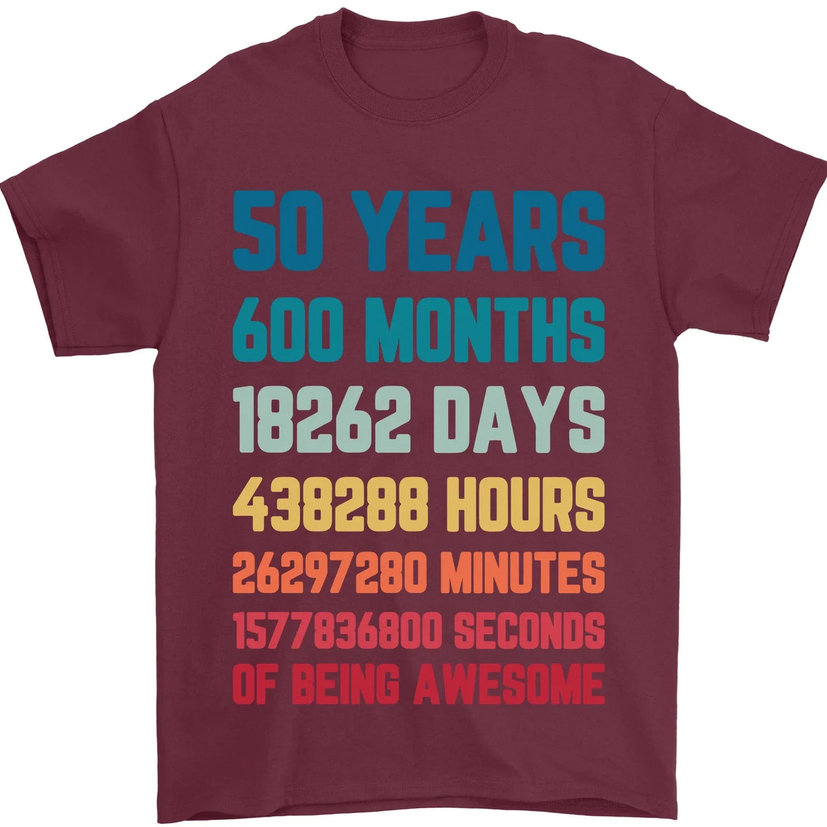 50th Birthday 50 Year Old Mens 100% Cotton Unisex