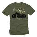Motorcycle Mens with Custom Twin Bobber - Live to Ride Biker Men Shirt Unisex