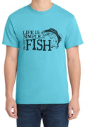 Life Is Simple Eat Fish Sleep Funny Fishing Tee Graphic Design Gift Unisex
