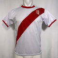 Peru National Soccer Team White Red Jersey Men's SMALL Unisex