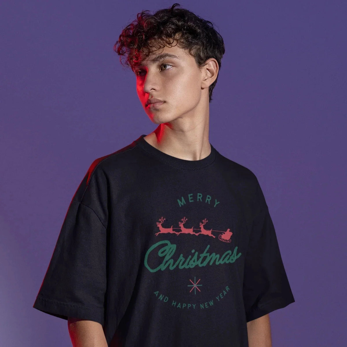 Men Christmas season special half sleeve comfort fit round neck . Unisex