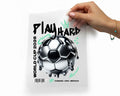 Play Hard Football Cup Iron On Transfers Canada USA Mexico World Soccer Fan DTF Unisex