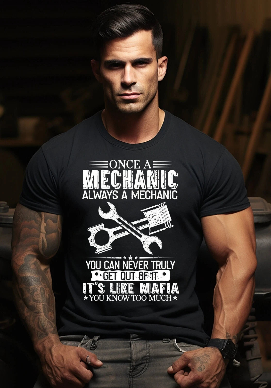Mechanic Always A Mechanic T-shirt Mechanic Mafia Humor Mechanic T-Shirt Funny
