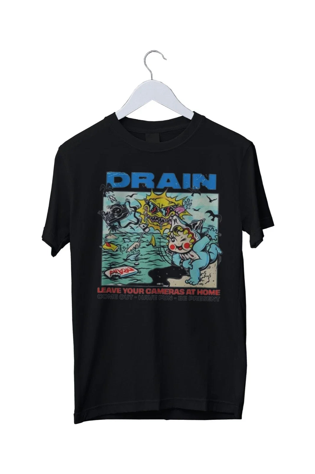 DRAIN Band On Tour In CALIFORNIA Graphic Print Mens S M L XL 2 3 4 XL Unisex