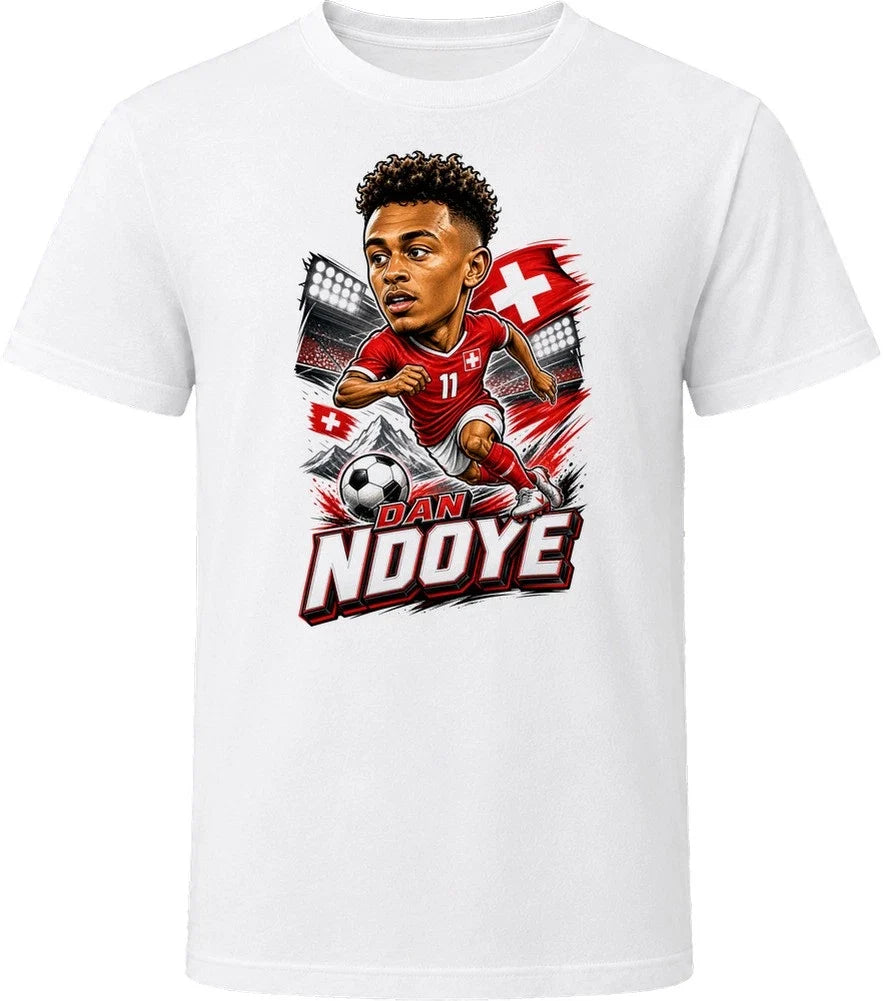 Dan Ndoye, Switzerland Caricature Soccer 2026 T Shirt Unisex