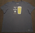 Men's 2XL Life Is Good Keep It Simple Golf & Beer Crusher Lite Graphic T Shirt Unisex