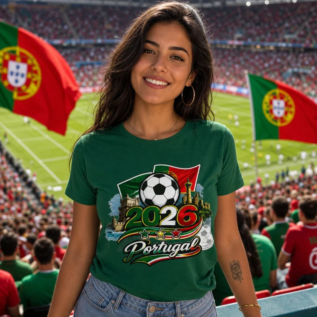 Portugal 2026 World Cup Soccer Bella Canvas Portugal Football Fan Tee Unisex
