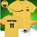 Personalised Colombia Football Custom Name And Number Sports Lover Top Unisex