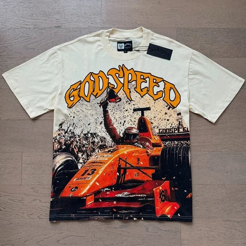 NEW Mens Godspeed Short Sleeve Street Rock Style Pure Cotton 2 colors Unisex