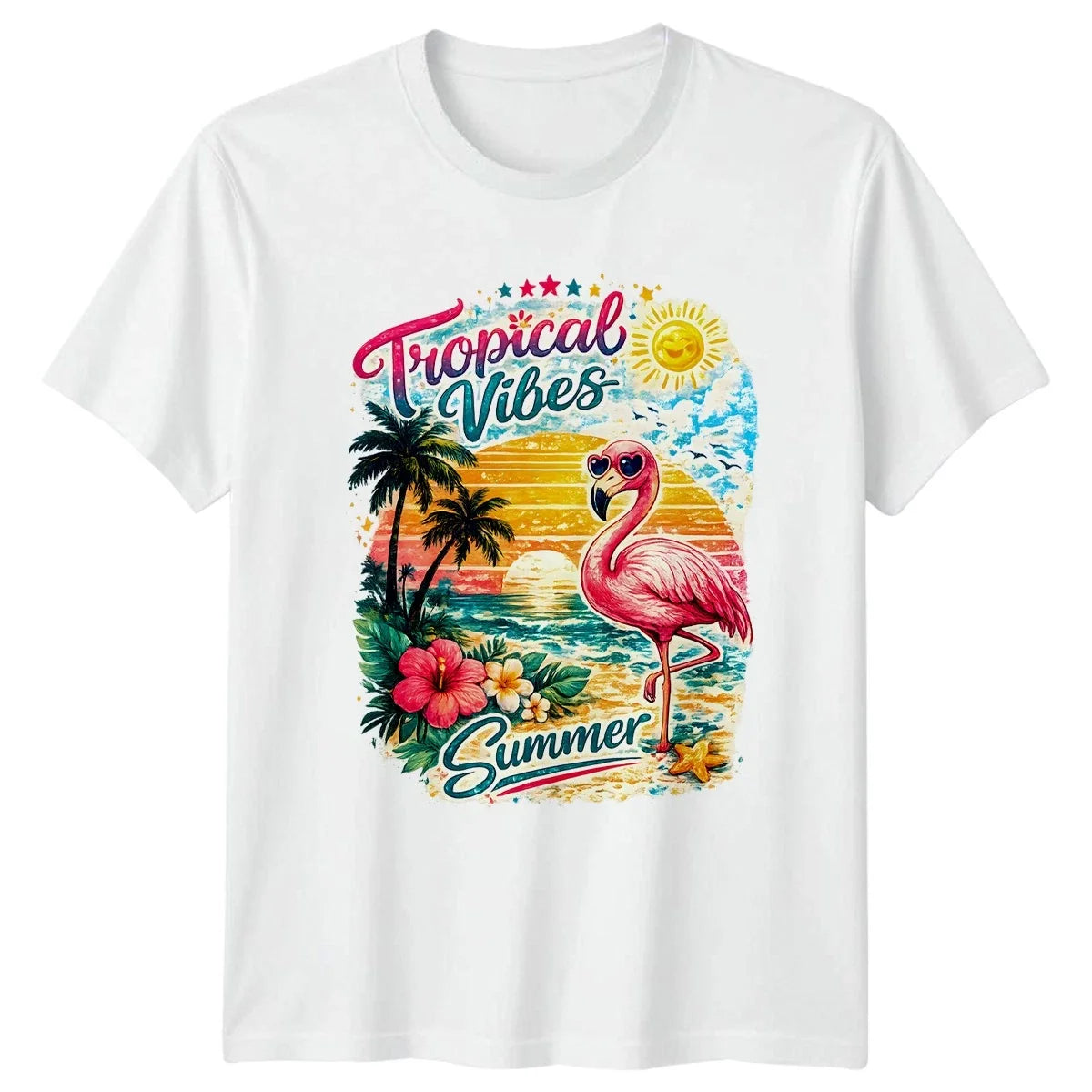 Tropical Vibes Summer Womens Flamingo Tropical Holiday Gift For Her Unisex