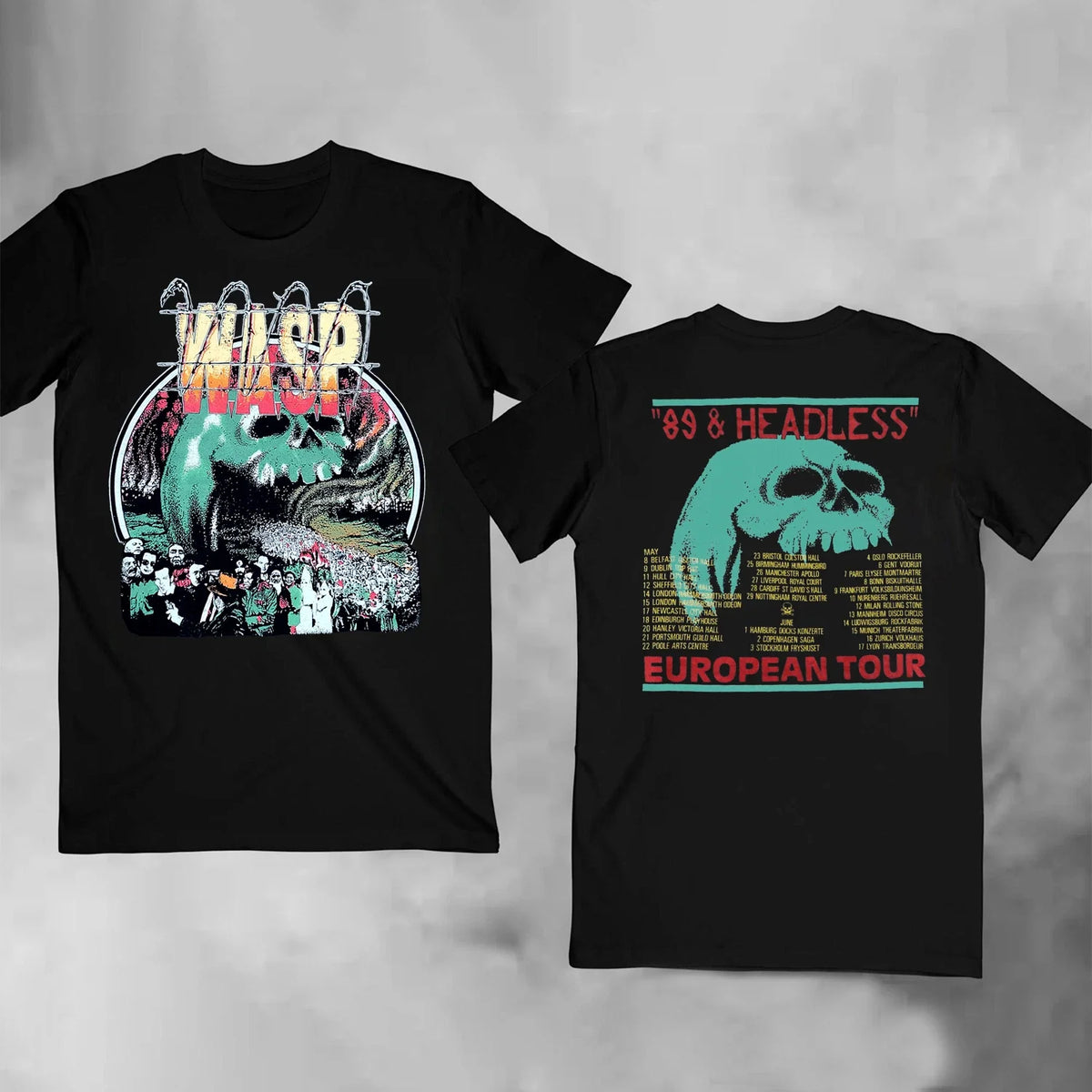 WASP HEADLESS 1989 Tour Shirt Unisex