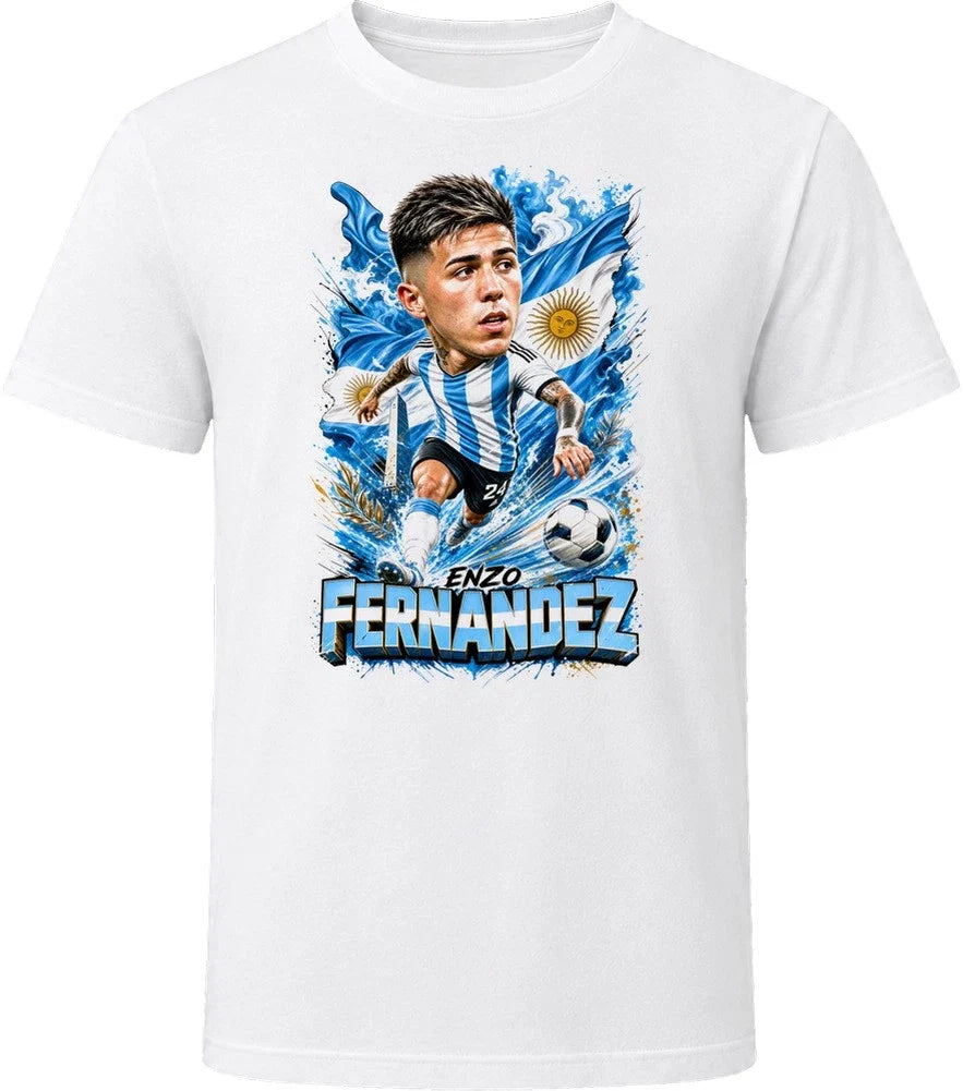 Enzo Fernandez Argentina Soccer Caricature 2026 World Cup T Shirt Unisex
