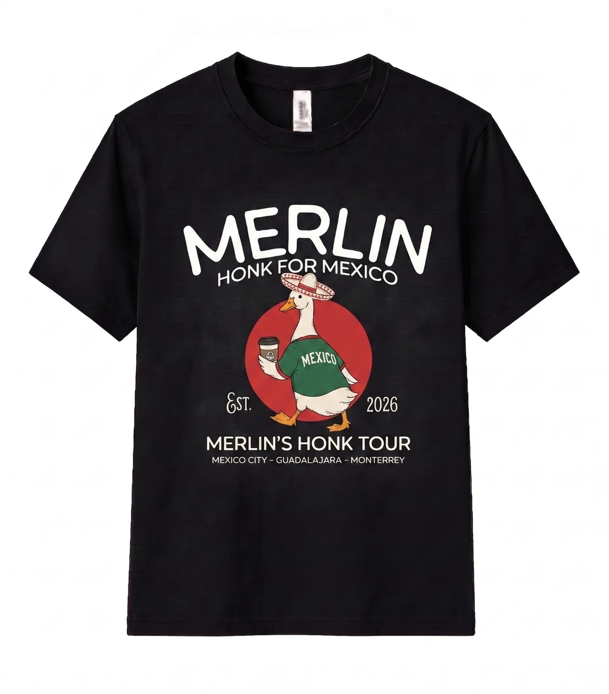 Merlin Mexico Duck Unisex T Shirt Funny Goose Honk For Mexico Fan Club Viral Tee Unisex