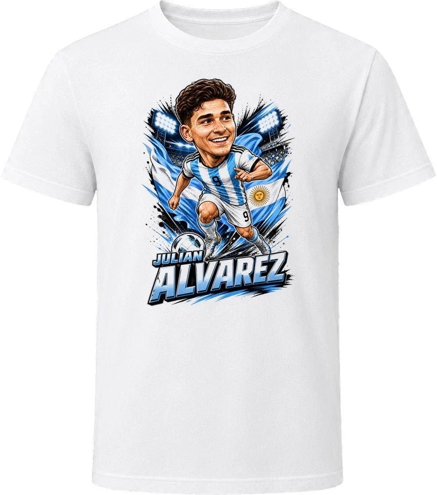 Julian Alvarez, Argentina Caricature Soccer 2026 T Shirt Unisex