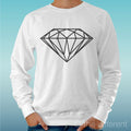 Felpa Man Light Sweater White " Diamond Draw " Road To Happiness Unisex