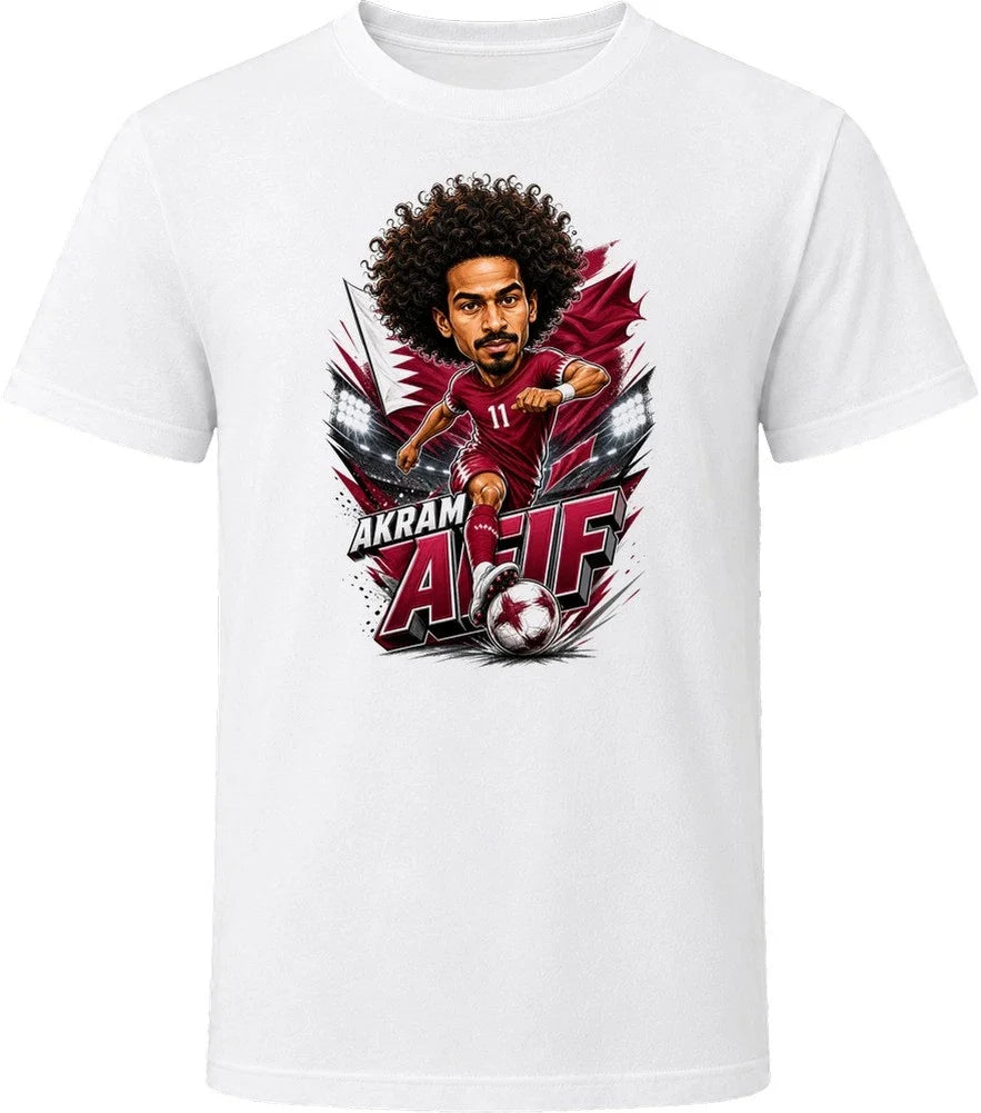 Akram Afif, Qatar Caricature Soccer 2026 T Shirt Unisex