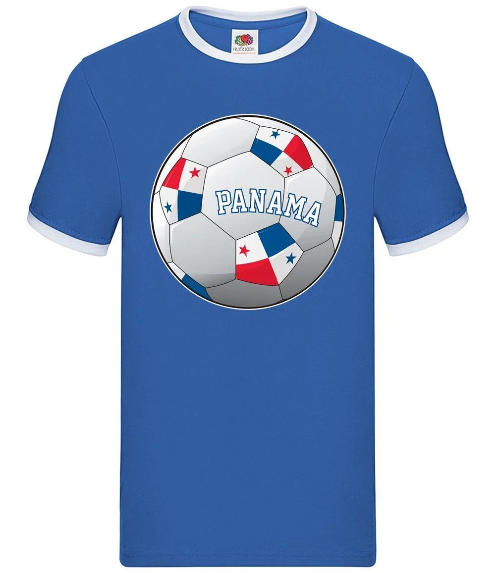 Country Football Panama Ball - Mens Ringer - Team Fan Soccer Footie Love Unisex