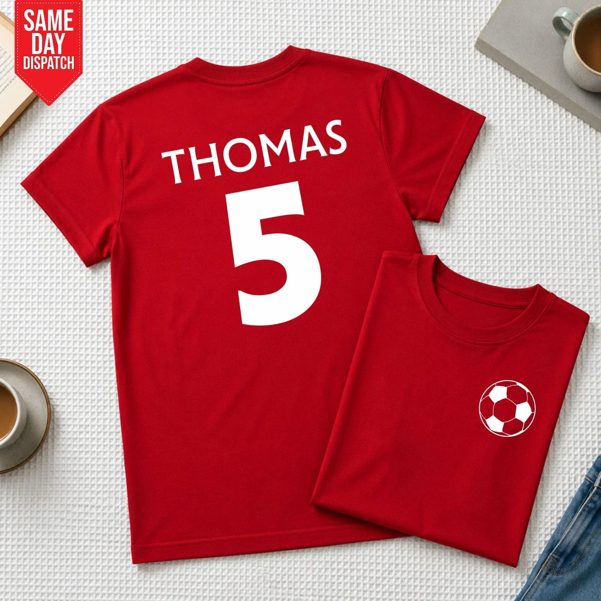Personalsied Football T Shirt Custom Name & Number Printed Sports Lover Gift Top Unisex