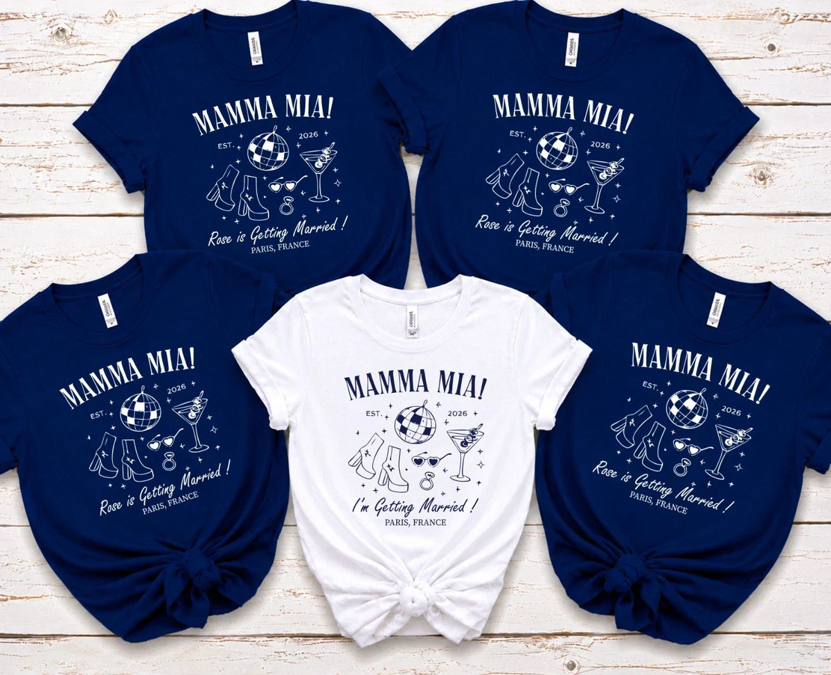 Custom Personalised Hen Party T shirts Team Bride Bride Tribe Disco Mamma Mia Unisex