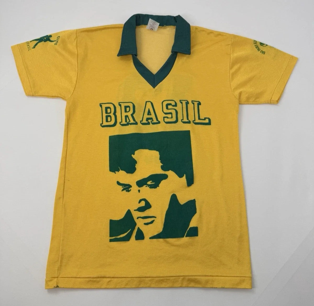 Vintage 80s Elvis Presley Brasil Fan Club Soccer Style Jersey RARE M Unisex
