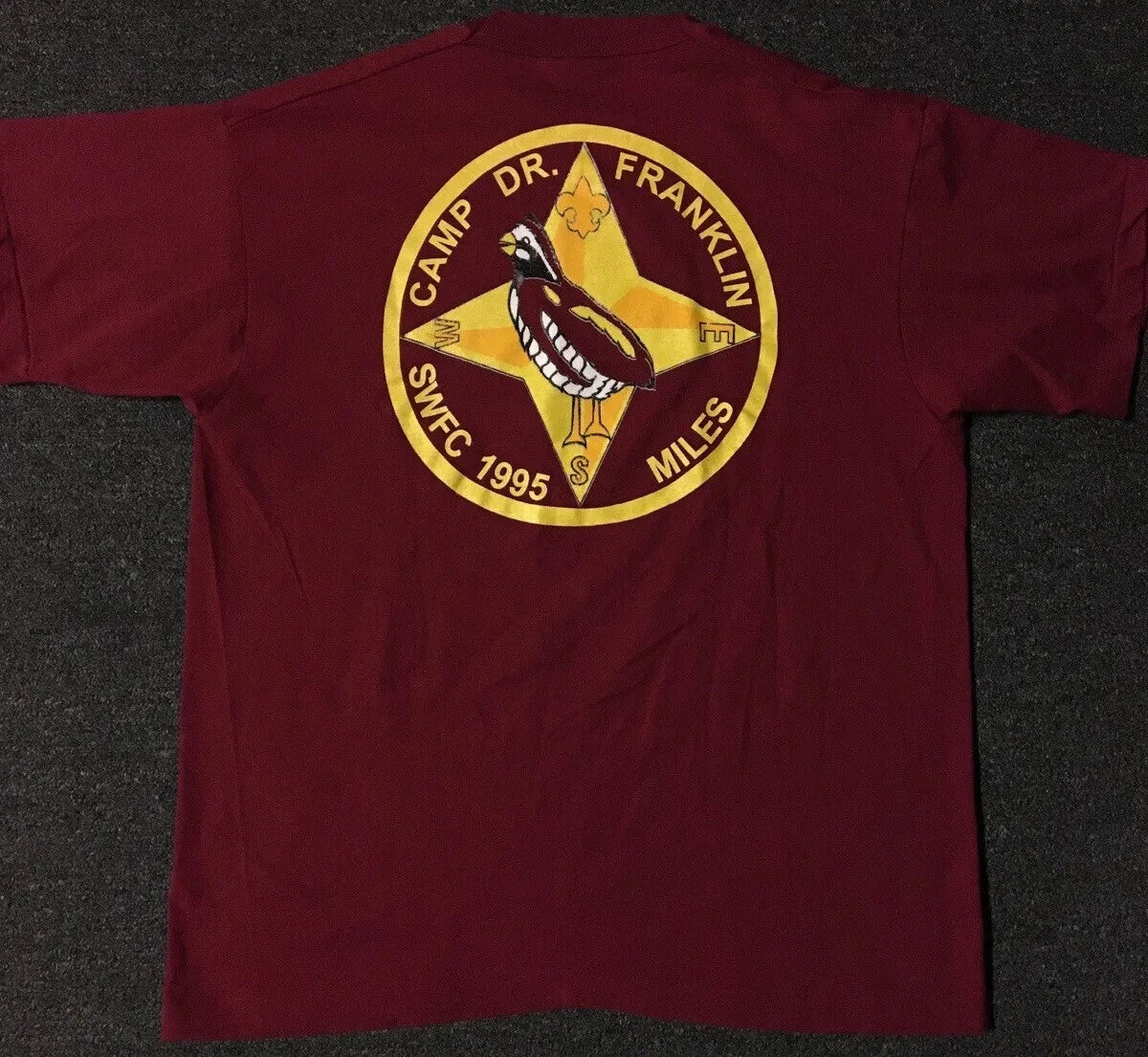 Vtg 90s Dr Franklin Miles Boy Scout Camp Shirt M USA SWFC Track School PE 80s Unisex