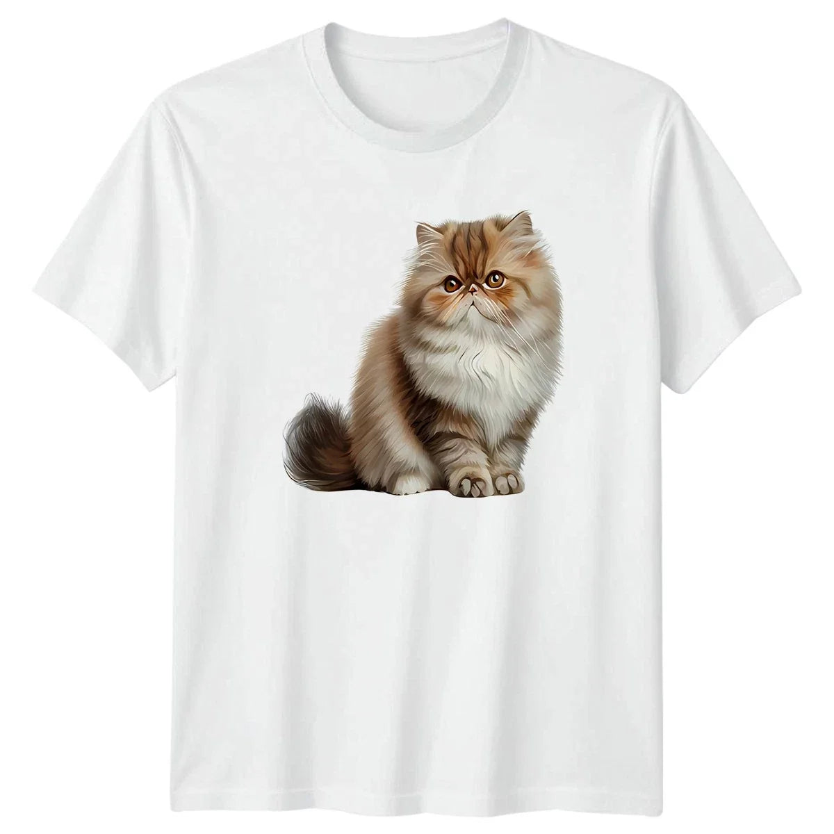 Hand Draw Watercolor Persian Cat Feline Lover Animal Pet Birthday Unisex