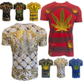 Men’s Leaf T Shirts Weed Cannabis Top Urban Hip Hop Shirt Tee Marijuana Ganja Unisex
