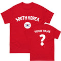 Personalised South Korea football T Shirt, Custom Name and Number Football Tee Unisex