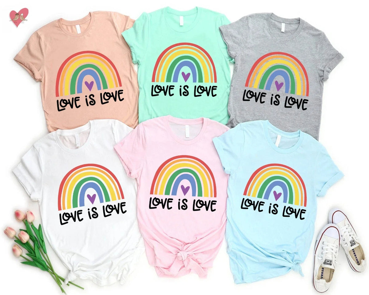 TSHIRT (3587) Love is Love Pride Love Heart Pride Month LGBT LGBTQ Tops Unisex