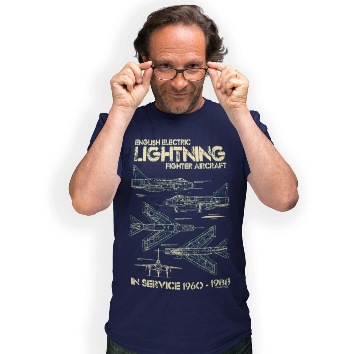 English Electric Lightning Blueprint Classic Fighter Jet Size S - 5XL Unisex