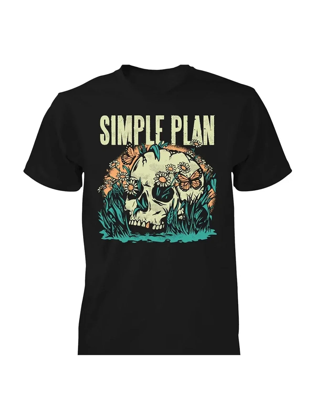 Simple Plan band Skull black Tee Cotton All sizes Unisex