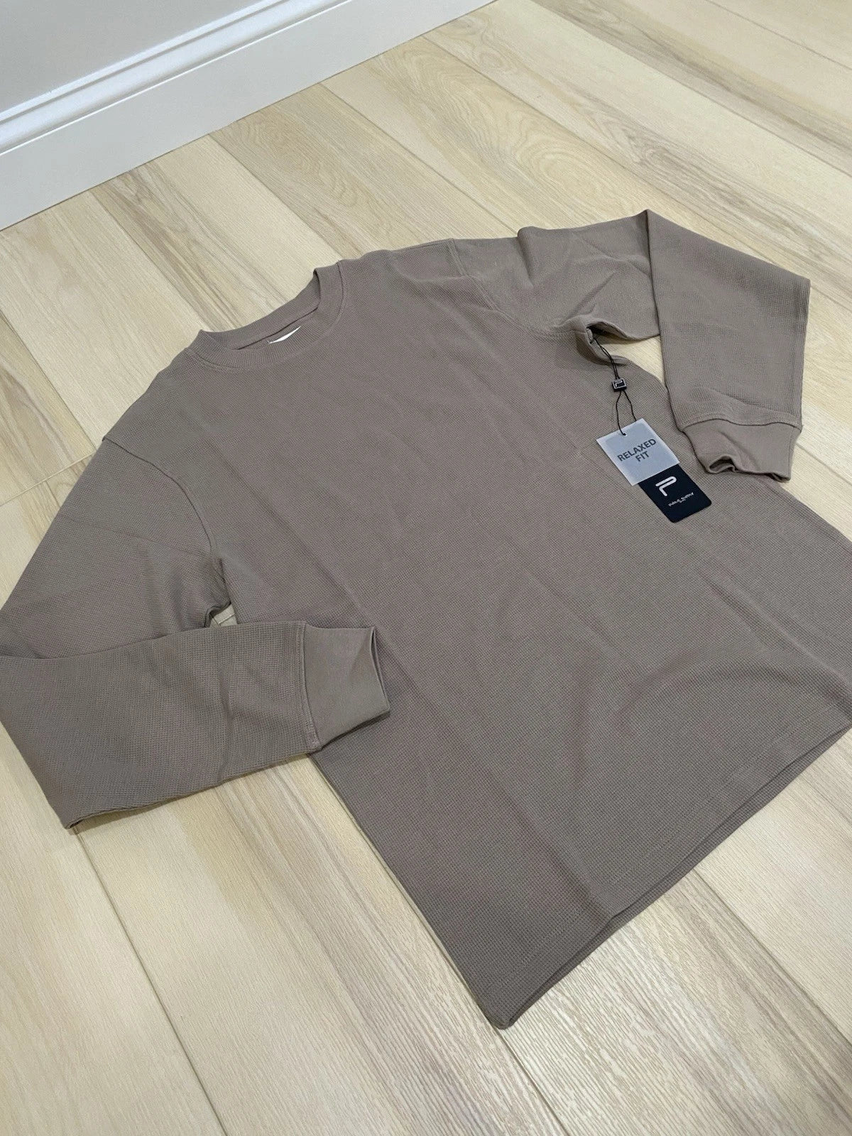 Public Supply Shirt Mens Medium Brown Long Sleeve Crew Neck NWT Unisex