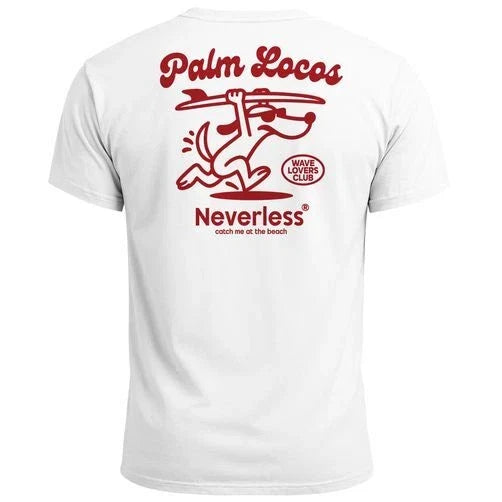 Men's Backprint Surfing Design Print Palm Locos Lettering Summer Unisex