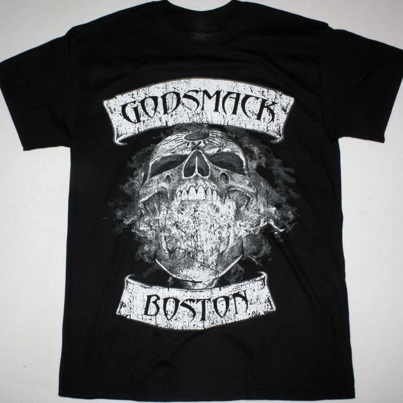 Vtg GODSMACK BOSTON Heavy Cotton Black Full Size Unisex Shirt Unisex
