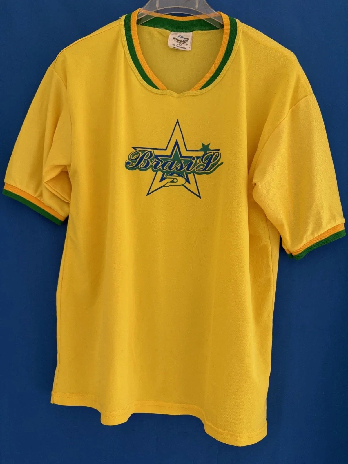 21" WIDTH X 28" LENGTH MEDIUM SIZE BRAZILIAN POLYESTER CAMISETA BRASIL Unisex