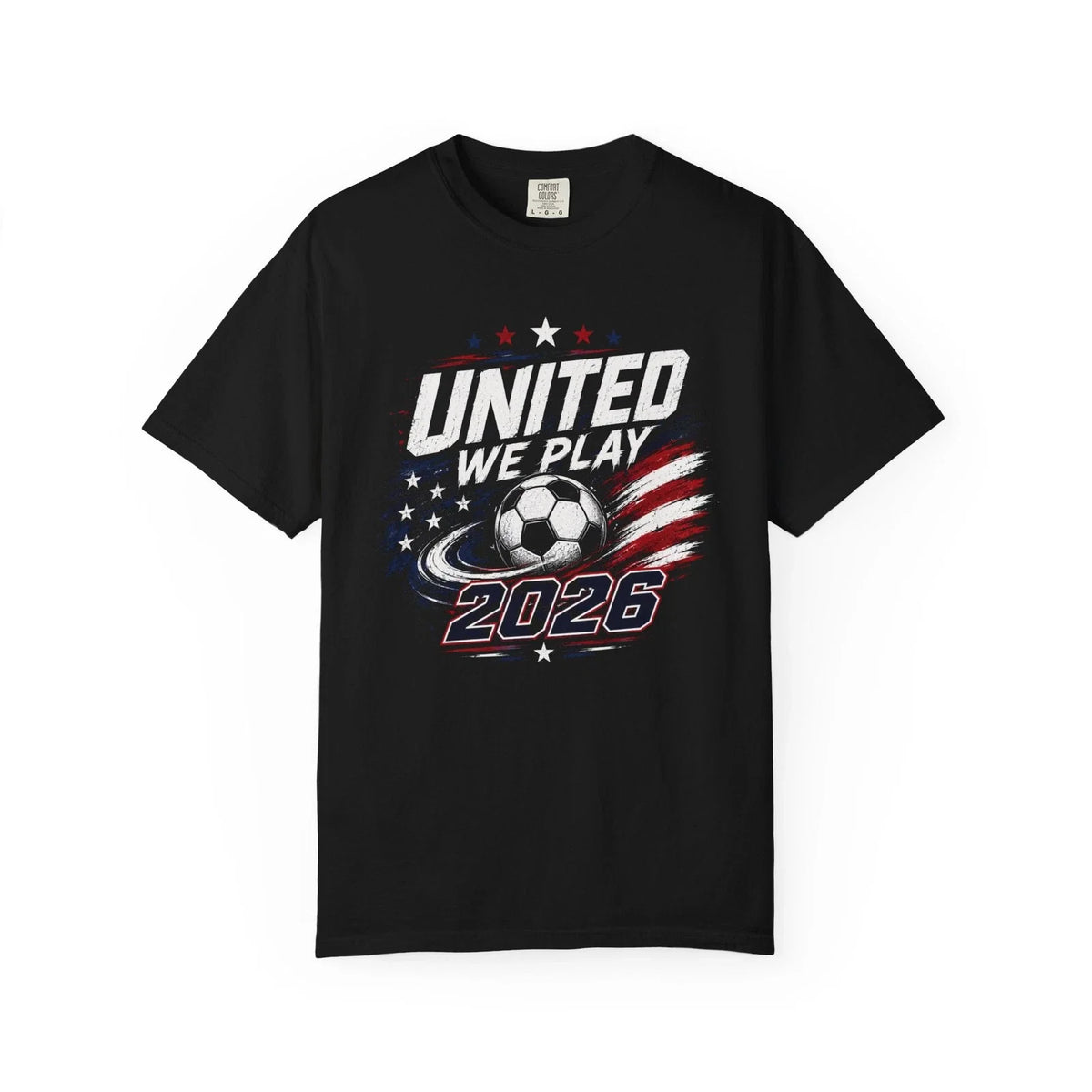 United We Play USA 2026 Soccer | American Flag Soccer Graphic Unisex