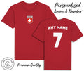 Switzerland 2026 Personalised Name & No Adult Kids Baby, Football Euro Unisex