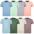 Men's Cotton Ringer Retro Vintage Jersey Crew Neck Top Tee Pastel Colour Unisex