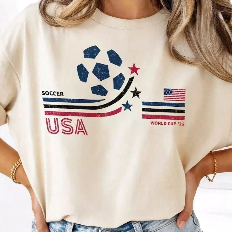 Retro USA Soccer World 2026 Shirt, 2026 Soccer Fan Shirt, Gift For Father's Day Unisex