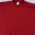 Vintage Blank Red Jerzees Shirt Mens Small Made USA 50/50 Crewneck Tee 90s Unisex