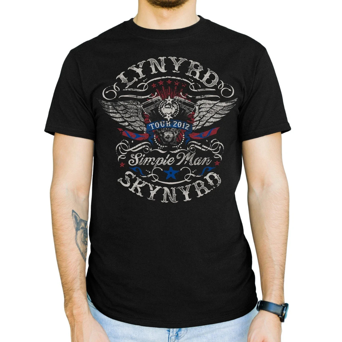 Lynyrd Skynyrd Simple Man Tour 12 Classic Rock Retro Band Official Men's Unisex