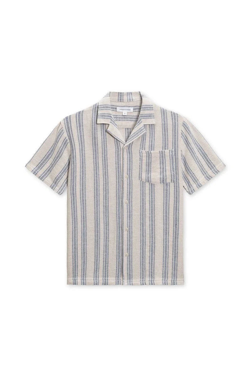 VINTAGE SUMMER BASKET WEAVE CAMP SHIRT Unisex