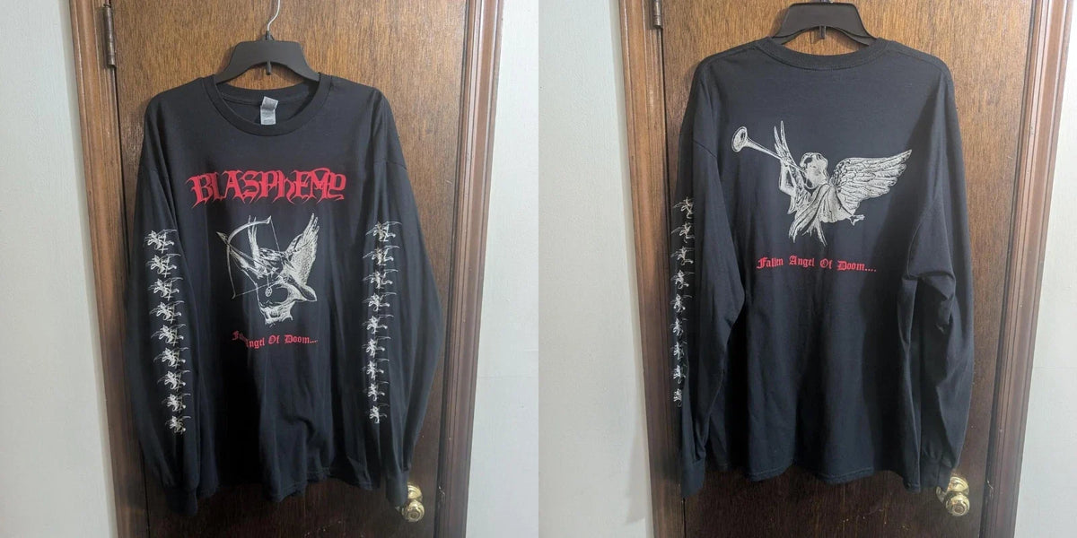 Blasphemy Fallen Angel Of Doom black long sleeve shirt Unisex
